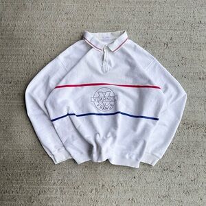 Vuarnet White Sweater with Red and Blue Accents
